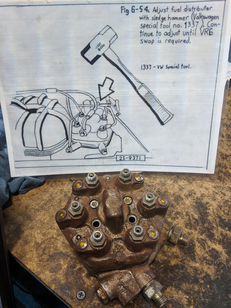Suggested maintenance technique. A friend at a standalone EFI company laminated this for me over 10 years ago because I like CIS. Came in handy here.